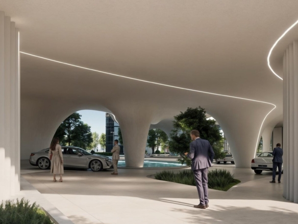 Arrival and drop off area, Henge Residences, Saadiyat
