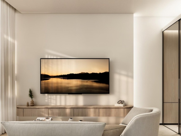 Studio living room render, Henge Residences, Abu Dhabi