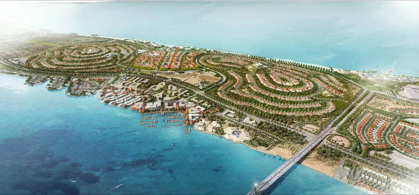 Al Hudayriyat Island masterplan render by Modon, Abu Dhabi