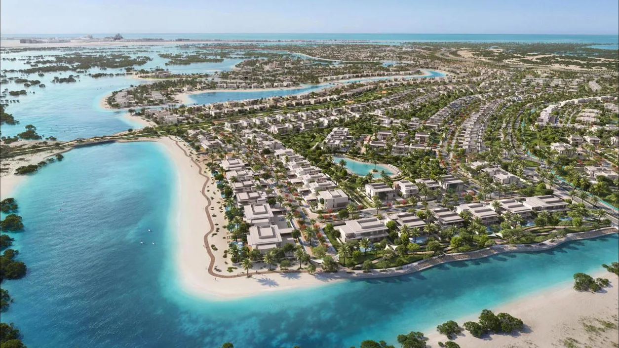 Aerial view of Jubail Island villas, Abu Dhabi