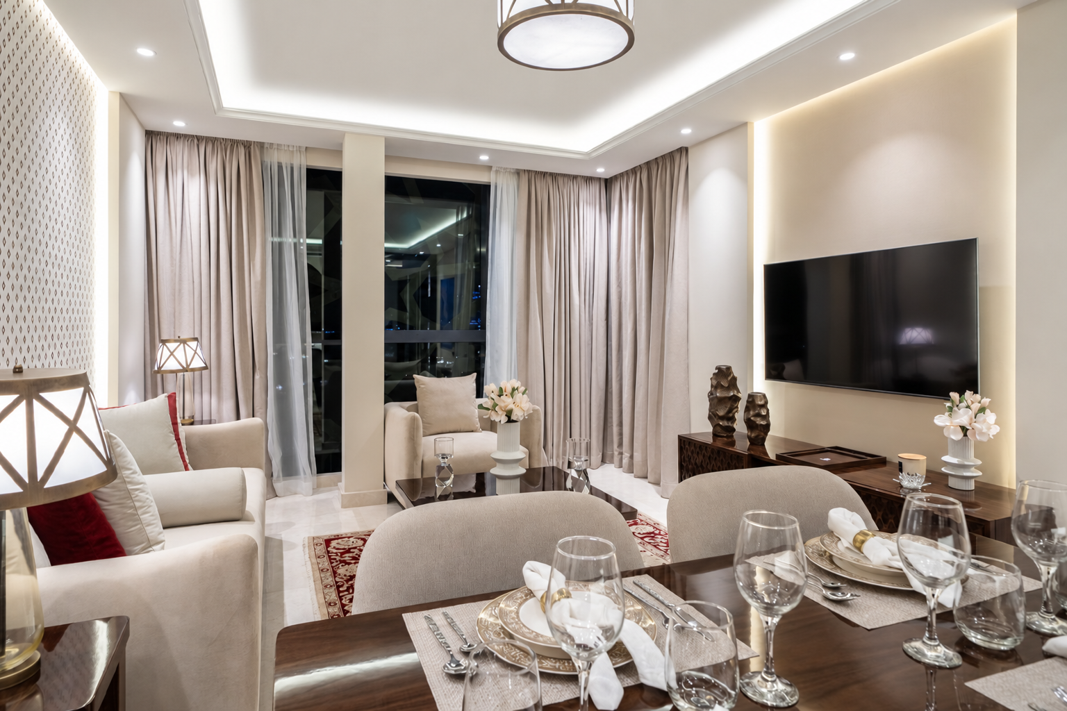 Illustrative living room at Bab Al Qasr Residence 31