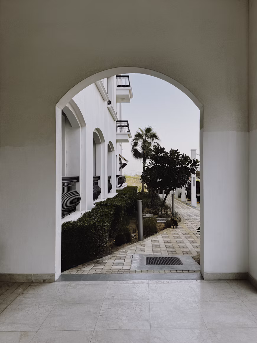 Residential archway and landscaping at Ansam on Yas Island