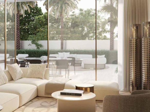 Living room interior render, Stellar by Elie Saab, Yas Bay