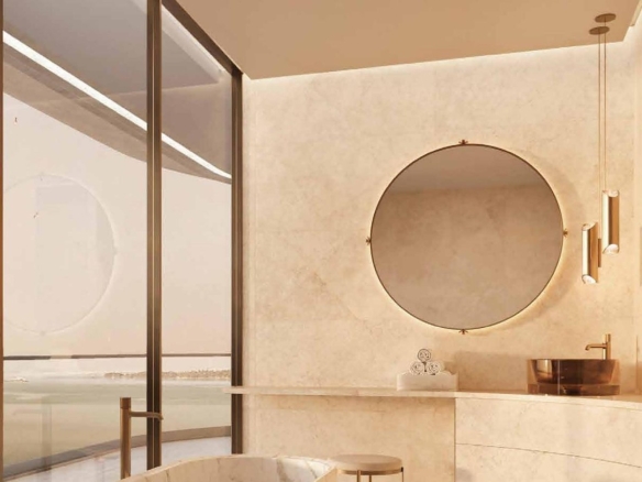 Bathroom interior render, Stellar by Elie Saab